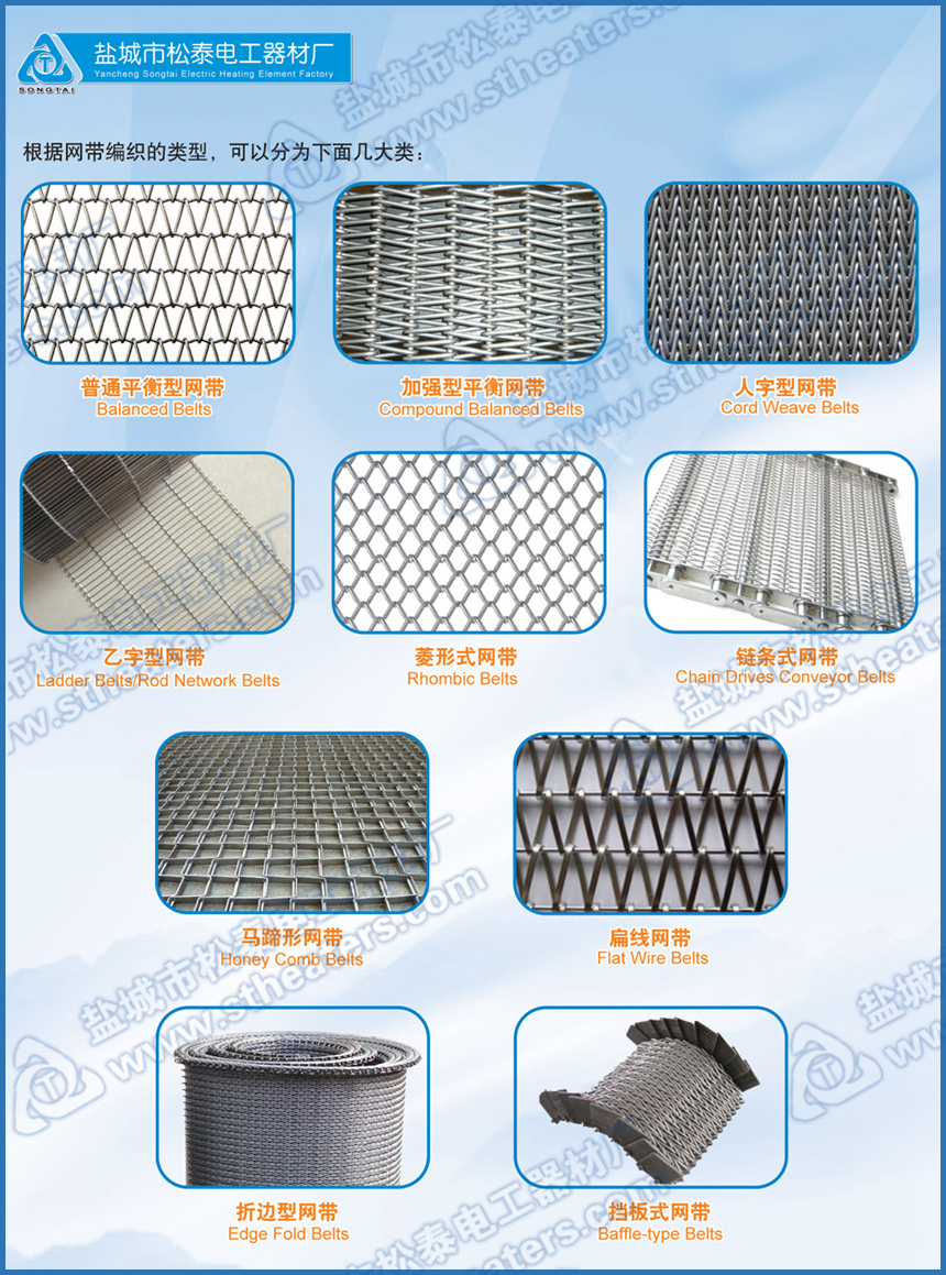 耐高温金属网带常见类型